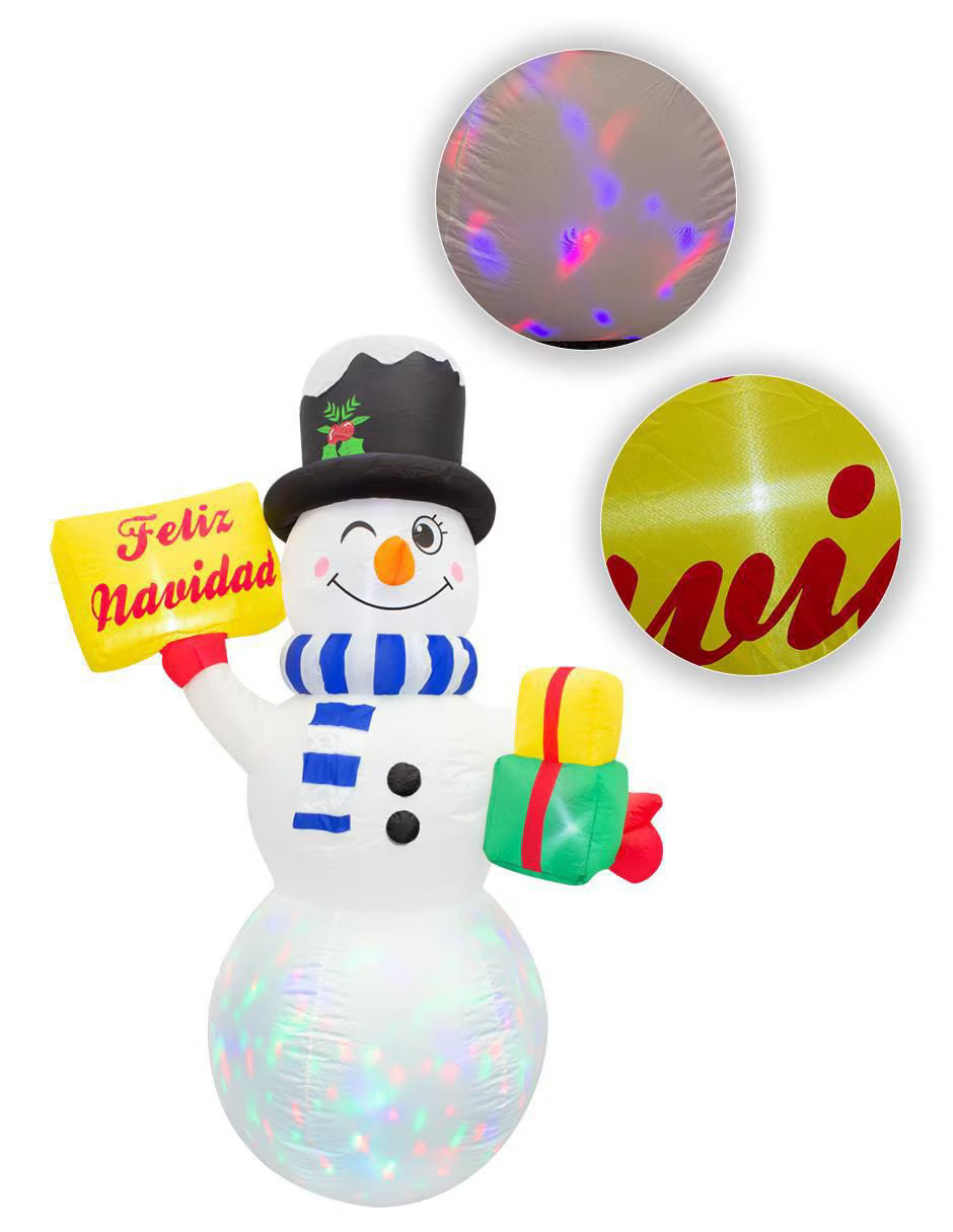 IMAR Inflable decorativo forma de muñeco de nieve - Imagen 4