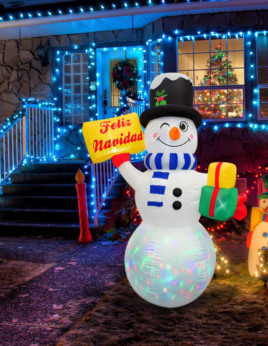 IMAR Inflable decorativo forma de muñeco de nieve - Imagen 5