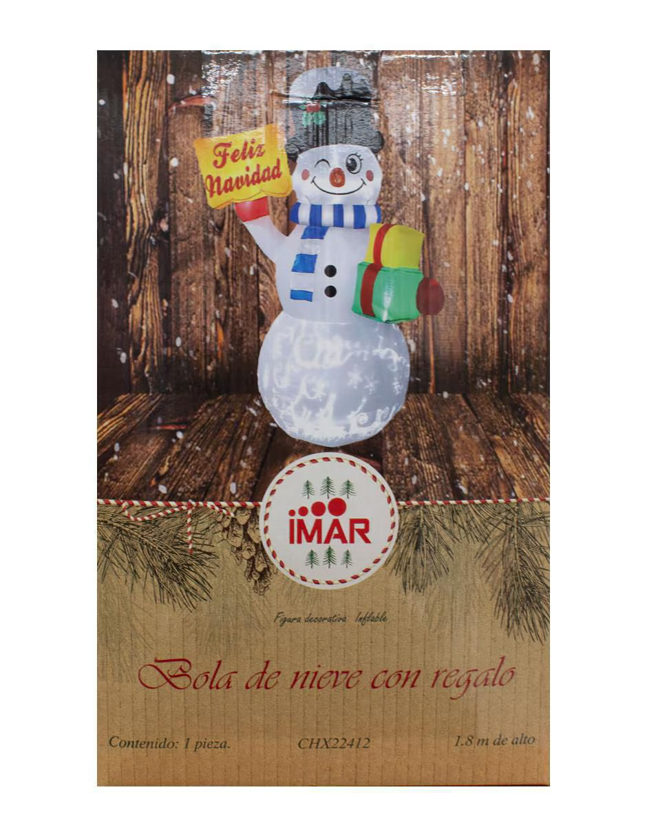 IMAR Inflable decorativo forma de muñeco de nieve - Imagen 7