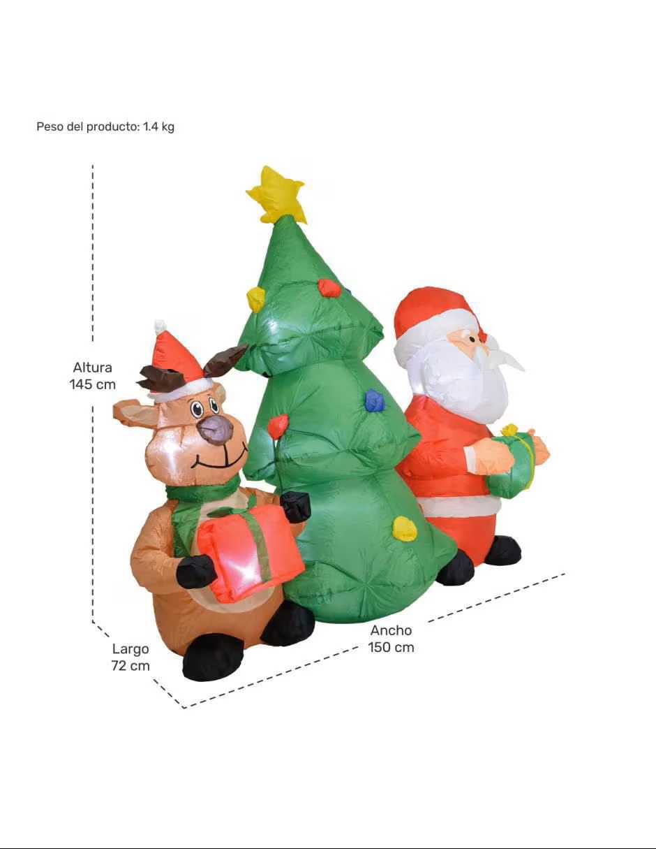 HOUZER Inflable decorativo forma de santa claus - Imagen 8