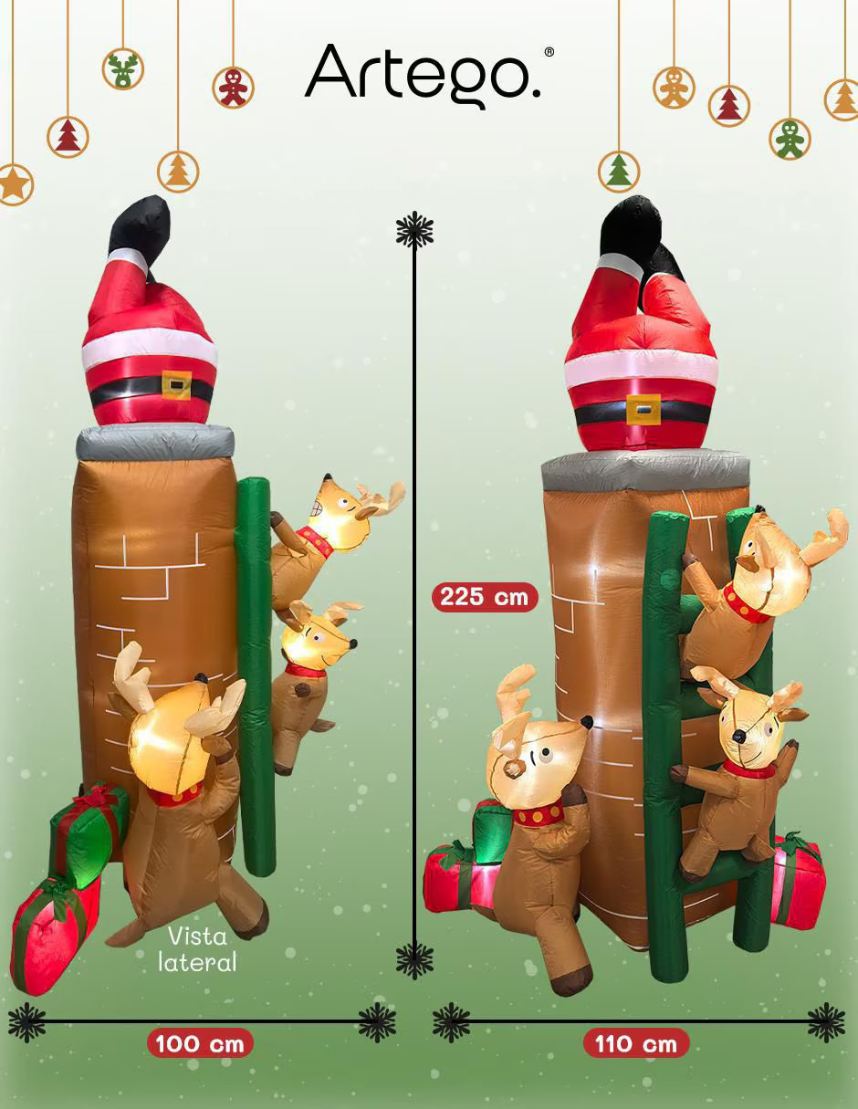 ARTEGO Inflable decorativo forma de chimenea - Imagen 6