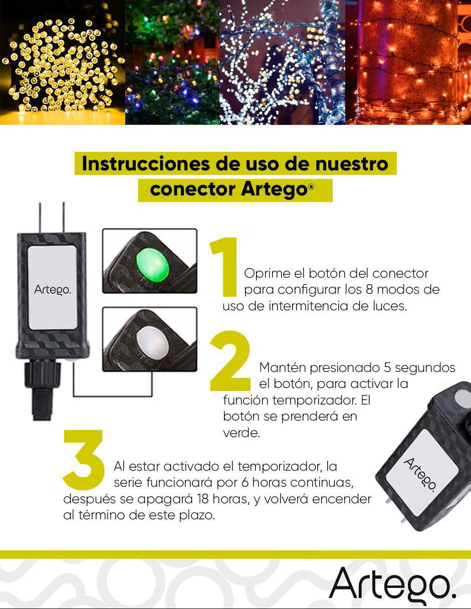 ARTEGO Serie LED Strawberry ARLED-03-PINA100 con 100 focos - Imagen 9