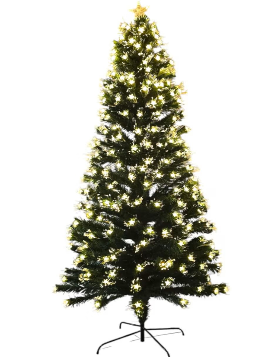 LIGHT AND SPACE Árbol de navidad Ultrabrillante de plástico con 240 luces