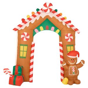 CHRISTMAS SPIRIT Inflable decorativo forma de casa de jengibre