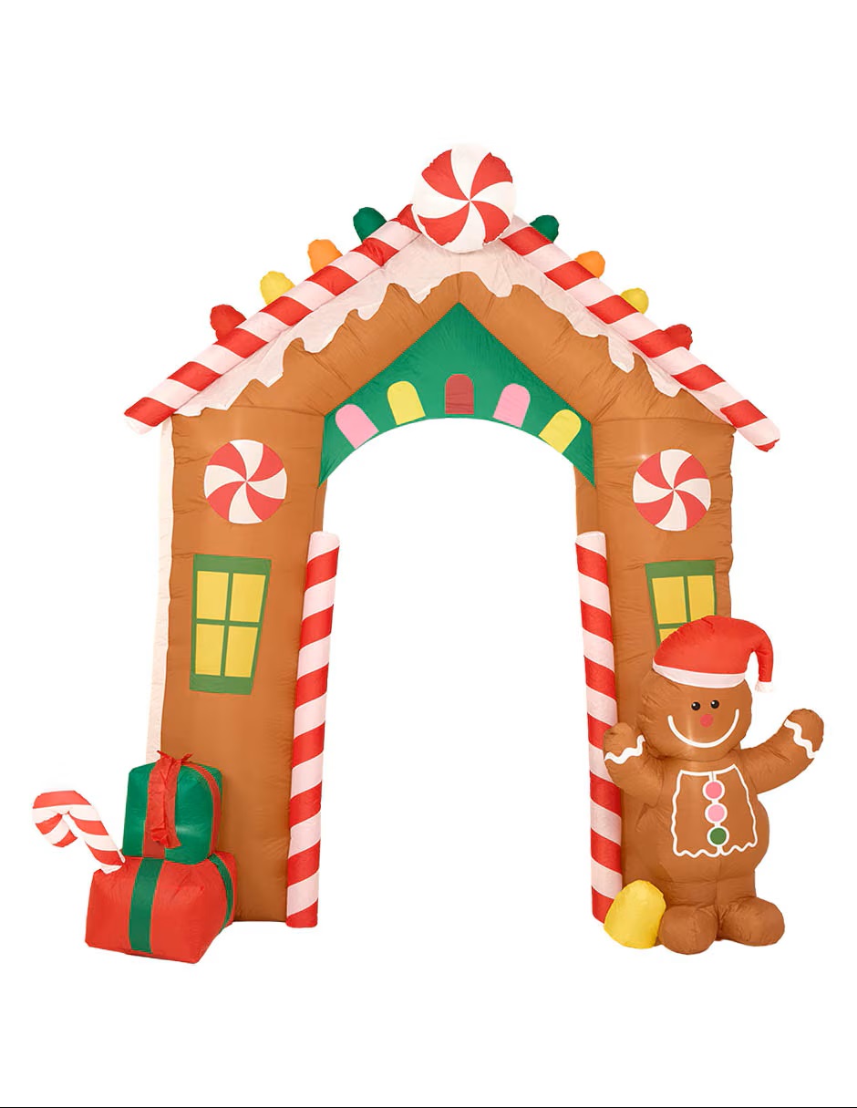 CHRISTMAS SPIRIT Inflable decorativo forma de casa de jengibre