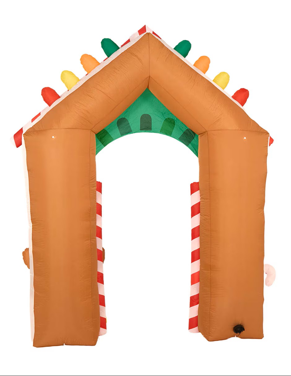 CHRISTMAS SPIRIT Inflable decorativo forma de casa de jengibre - Imagen 4