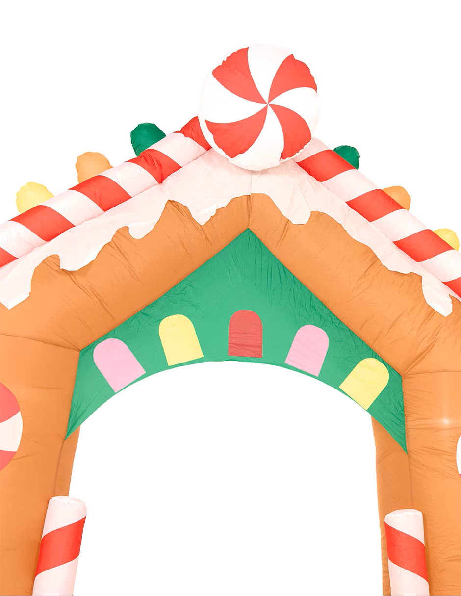 CHRISTMAS SPIRIT Inflable decorativo forma de casa de jengibre - Imagen 5