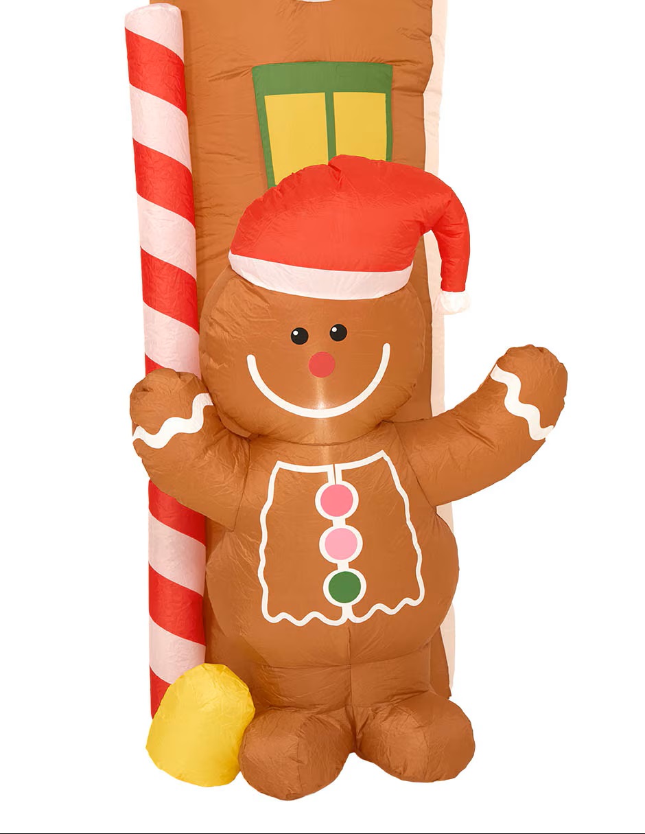 CHRISTMAS SPIRIT Inflable decorativo forma de casa de jengibre - Imagen 6