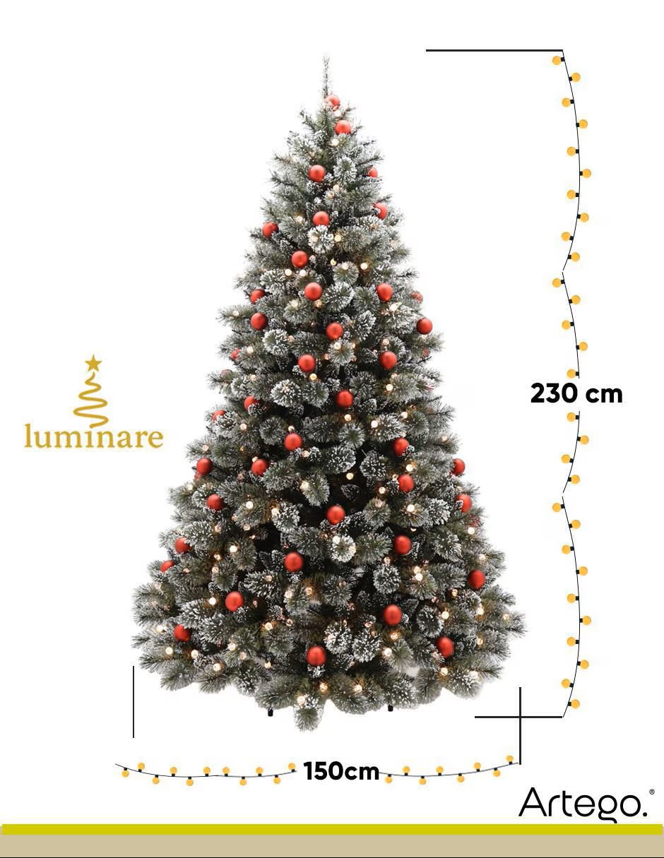 ARTEGO Árbol de navidad Redcedar 83 esferas rojas con 350 luces - Imagen 8