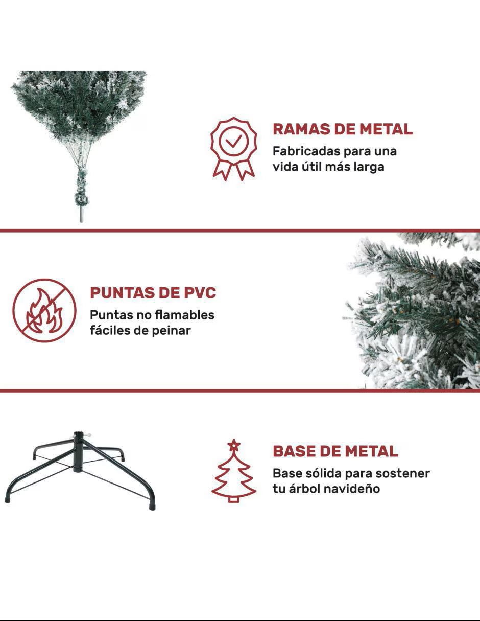 JARDIMEX Árbol de navidad con 132 luces - Imagen 5