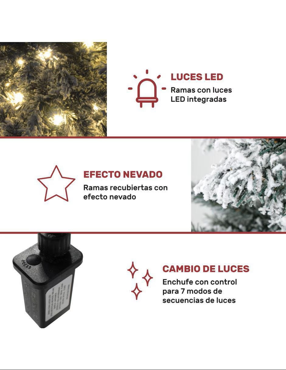 JARDIMEX Árbol de navidad con 132 luces - Imagen 4